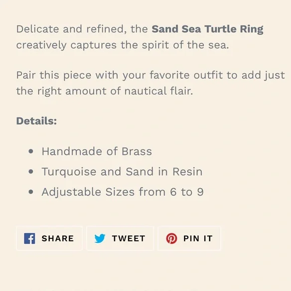 NWT🏝️SAND/TURQUOISE PEBBLES RESIN SILVER SEA TURTLE BEACH RING One Size Fits All - Picture 6 of 7